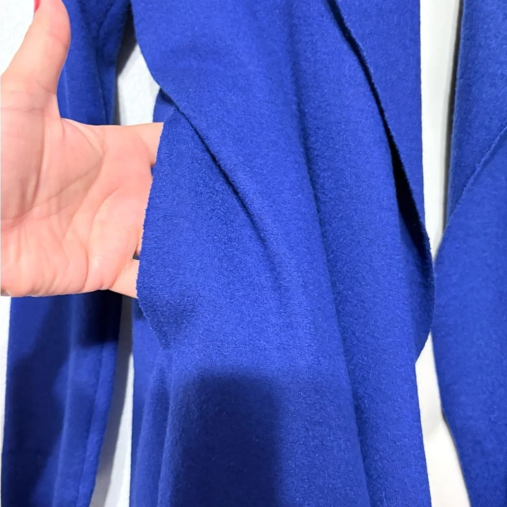 Hovman Chic Extra Fine Merino Wool Royal Blue Open Front Long Line Cardi Germany